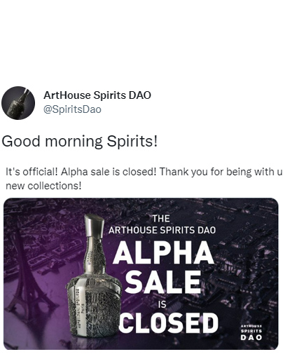 Arthouse Spirits DAO Review - SOLD OUT