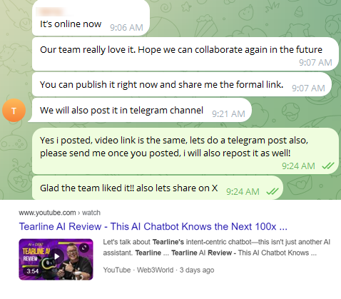 Tearline Tap2Earn AI Chatbot